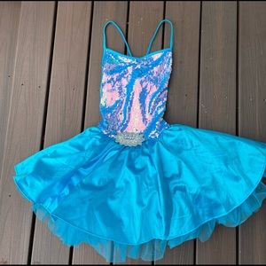 Weissman Adult Small Turquoise with Sequins Dance/Recital/Competition Costume